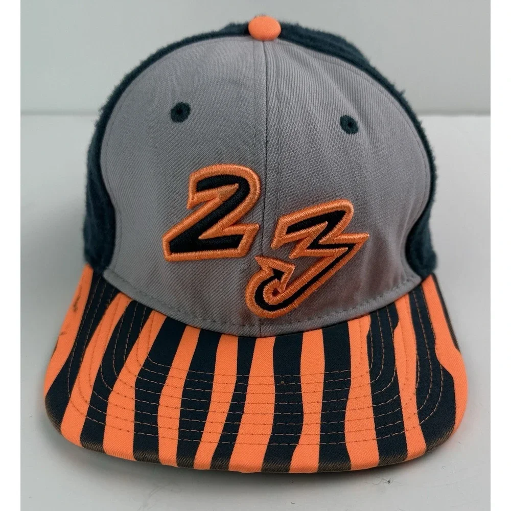 Air Jordan Tiger Strip Jumpman Snapback Embroidered #23 Hat Cap Teal/Orange/Gray